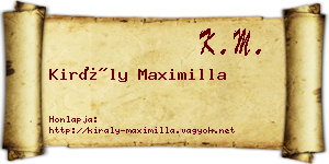 Király Maximilla névjegykártya